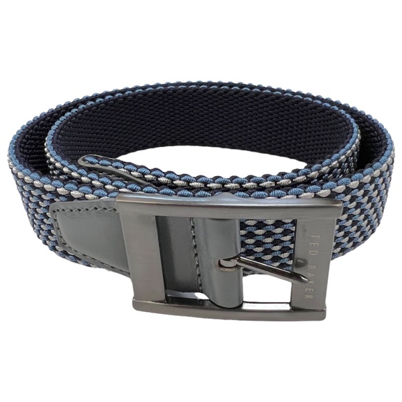 Ted Baker Men's Columm Navy Reversible Stretch Weave Belt S/M